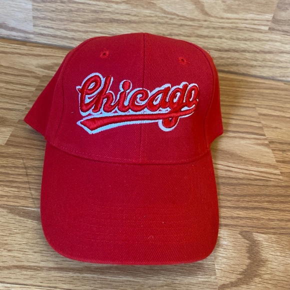 City Hunter OSFA Chicago Spell Out Hook & Loop Adjustable Cap Red Embroidered. - Picture 8 of 12
